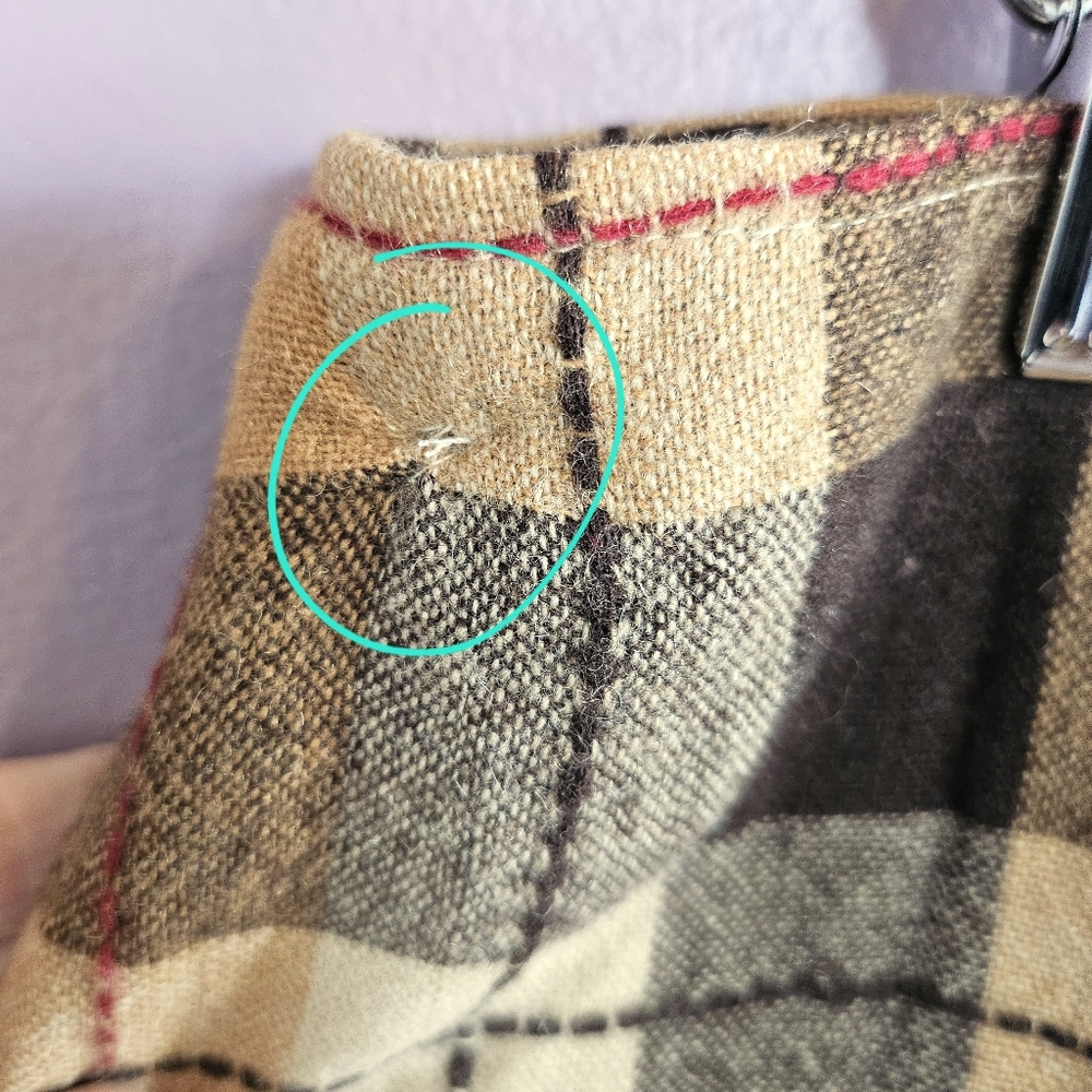 Rena Rowan Vintage Wool Blend Plaid Western Cabincore Buckled Wrap Midi Skirt - Picture 11 of 13